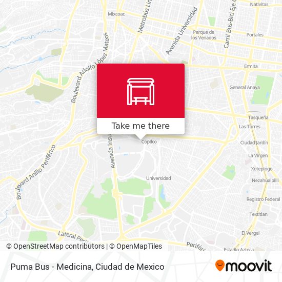 Puma Bus - Medicina map