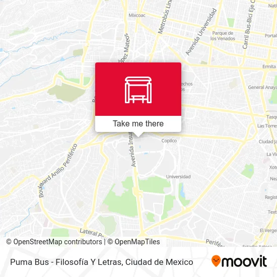 Puma Bus - Filosofía Y Letras map
