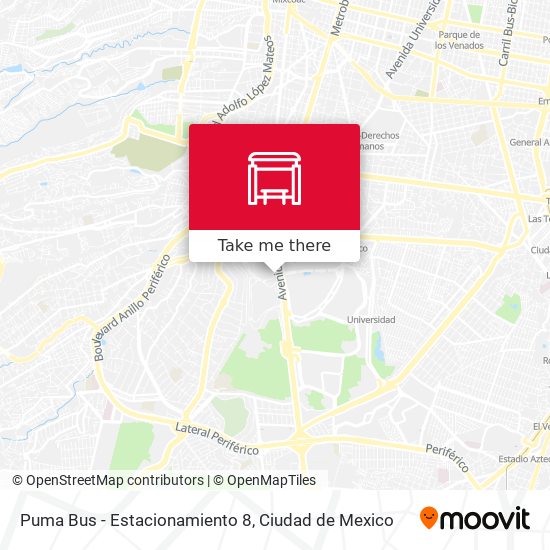 Puma Bus - Estacionamiento 8 map