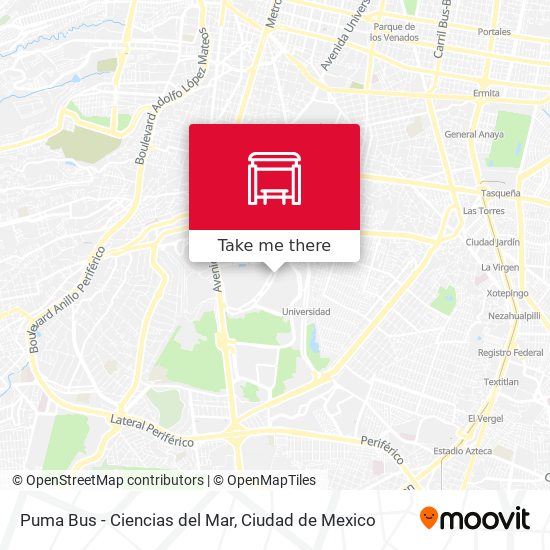 Puma Bus - Ciencias del Mar map
