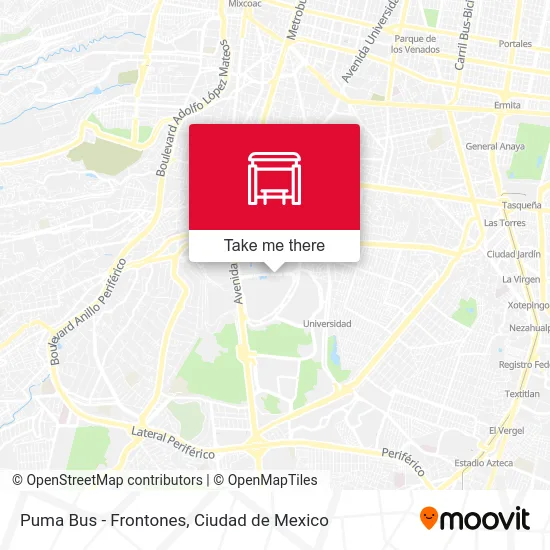 Puma Bus - Frontones map