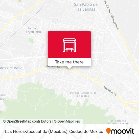 How to get to Las Flores-Zacuautitla (Mexibús) in Tultepec by Bus?