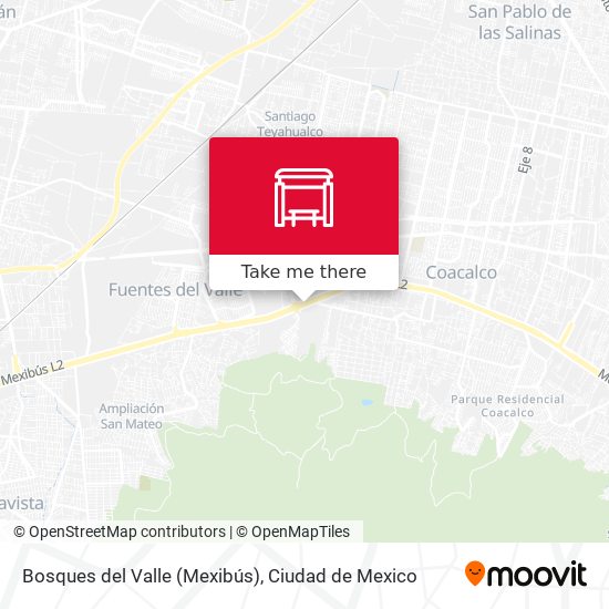 Bosques del Valle (Mexibús) map