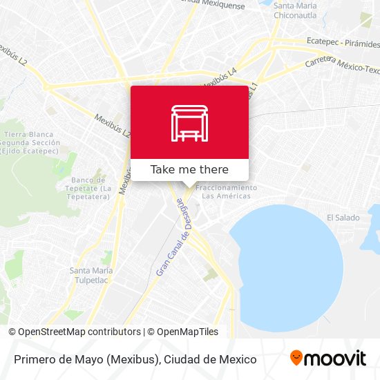 Primero de Mayo (Mexibus) map