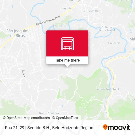 Rua 21, 29 | Sentido B.H. map