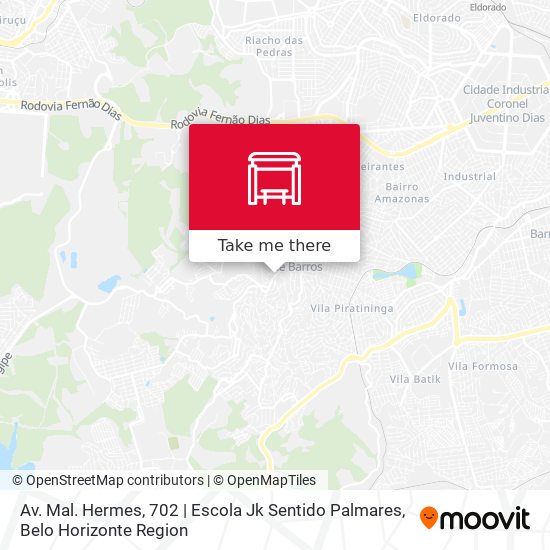 Mapa Av. Mal. Hermes, 702 | Escola Jk Sentido Palmares