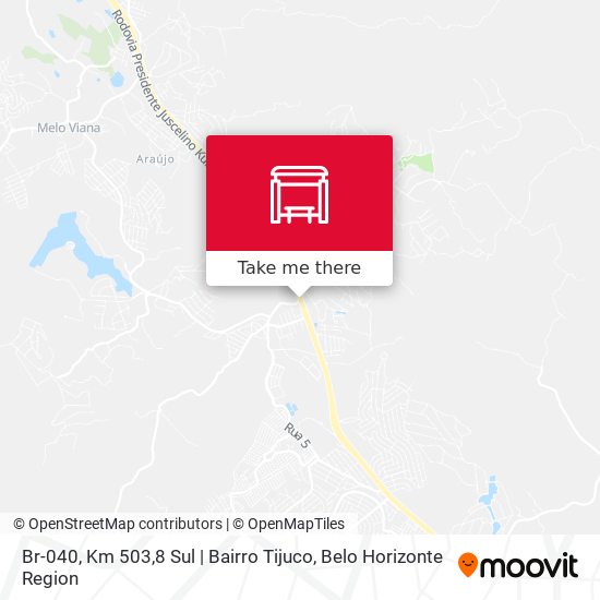 Mapa Br-040, Km 503,8 Sul | Bairro Tijuco