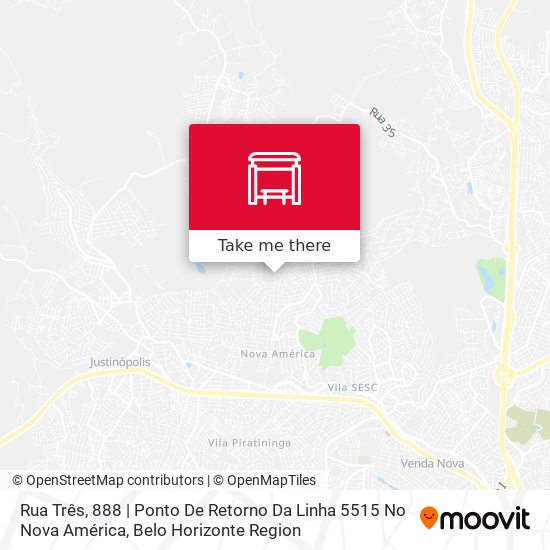 Rua Três, 888 | Ponto De Retorno Da Linha 5515 No Nova América map