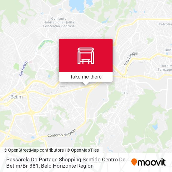 Mapa Passarela Do Partage Shopping Sentido Centro De Betim / Br-381