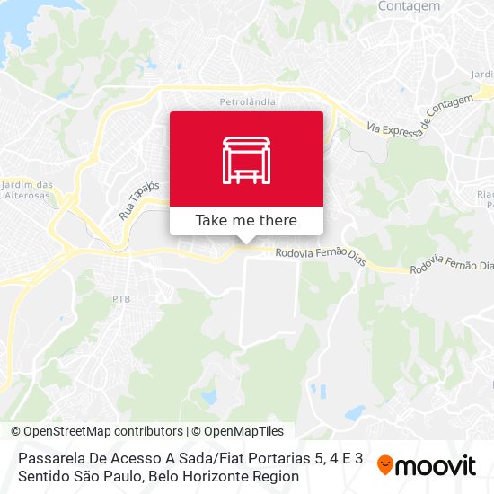 Passarela De Acesso A Sada / Fiat Portarias 5, 4 E 3 Sentido São Paulo map