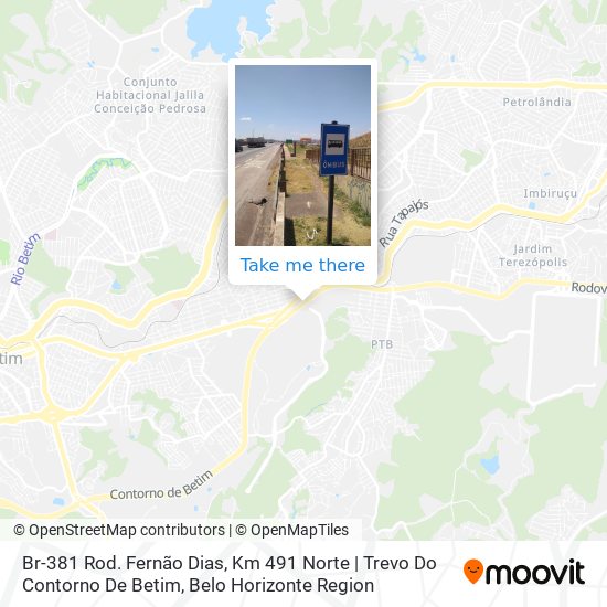 Mapa Br-381 Rod. Fernão Dias, Km 491 Norte | Trevo Do Contorno De Betim