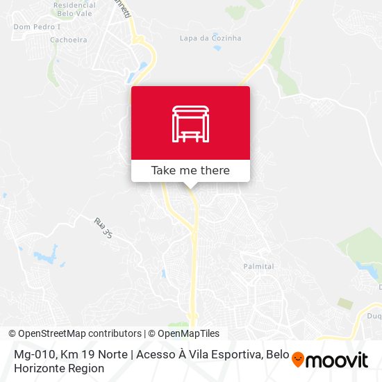 Mg-010, Km 19 Norte | Acesso À Vila Esportiva map