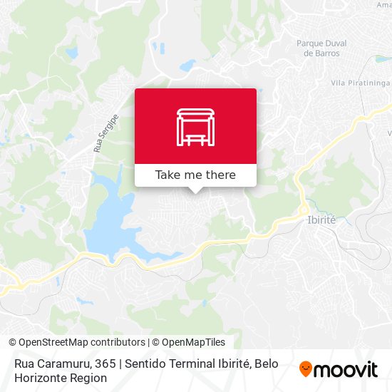Rua Caramuru, 365 | Sentido Terminal Ibirité map