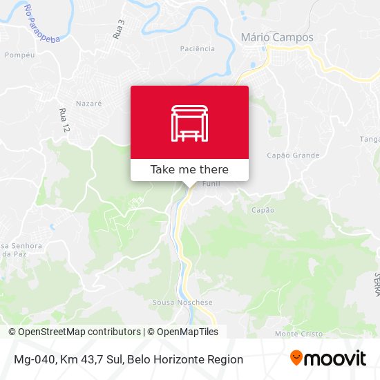 Mg-040, Km 43,7 Sul map