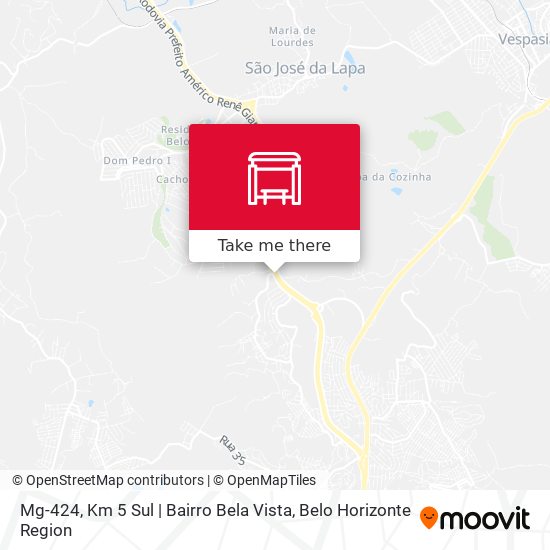 Mapa Mg-424, Km 5 Sul | Bairro Bela Vista