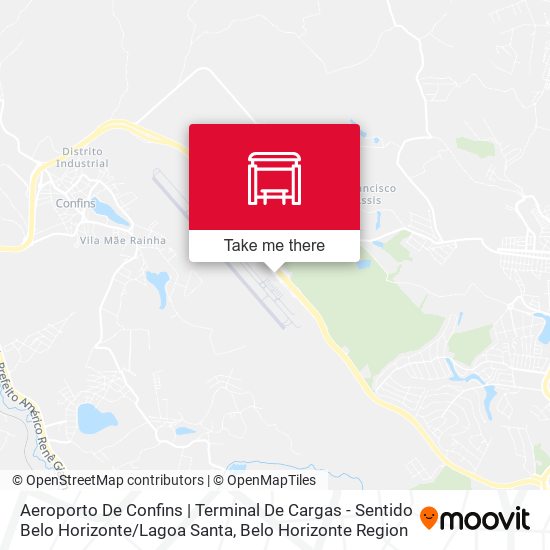 Aeroporto De Confins | Terminal De Cargas - Sentido Belo Horizonte / Lagoa Santa map