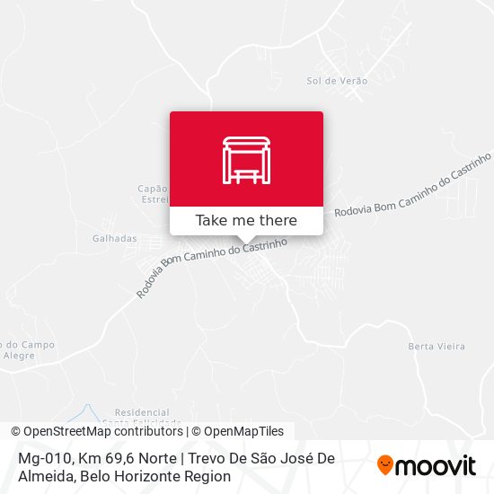 Mg-010, Km 69,6 Norte | Trevo De São José De Almeida map