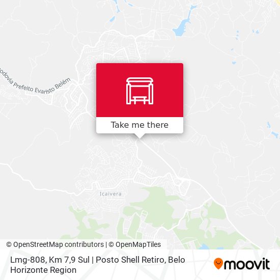 Mapa Lmg-808, Km 7,9 Sul | Posto Shell Retiro