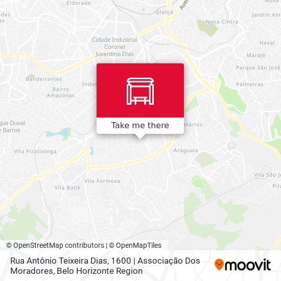 Rua Antônio Teixeira Dias, 1600 | Associação Dos Moradores map