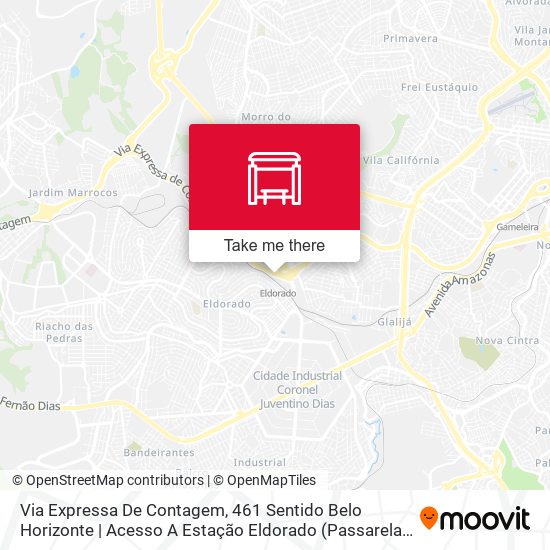 Via Expressa De Contagem, 461 Sentido Belo Horizonte | Acesso A Estação Eldorado (Passarela Do Água Branca) map