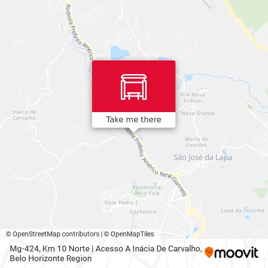 Mapa Mg-424, Km 10 Norte | Acesso A Inácia De Carvalho