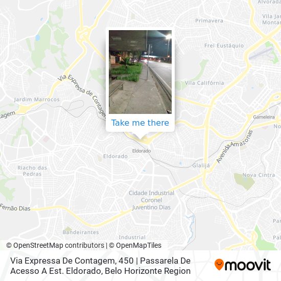 Mapa Via Expressa De Contagem, 450 | Passarela De Acesso A Est. Eldorado