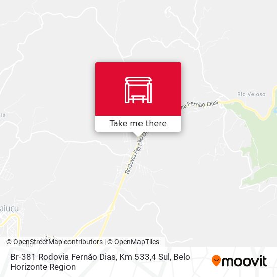 Mapa Br-381 Rodovia Fernão Dias, Km 533,4 Sul