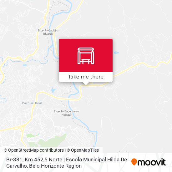 Mapa Br-381, Km 452,5 Norte | Escola Municipal Hilda De Carvalho