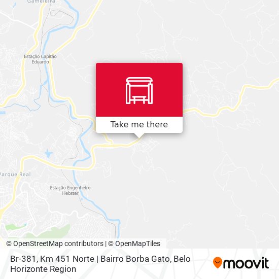 Mapa Br-381, Km 451 Norte | Bairro Borba Gato