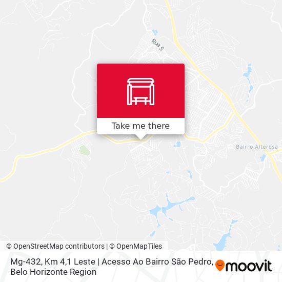 Mapa Mg-432, Km 4,1 Leste | Acesso Ao Bairro São Pedro