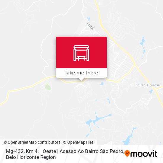 Mg-432, Km 4,1 Oeste | Acesso Ao Bairro São Pedro map