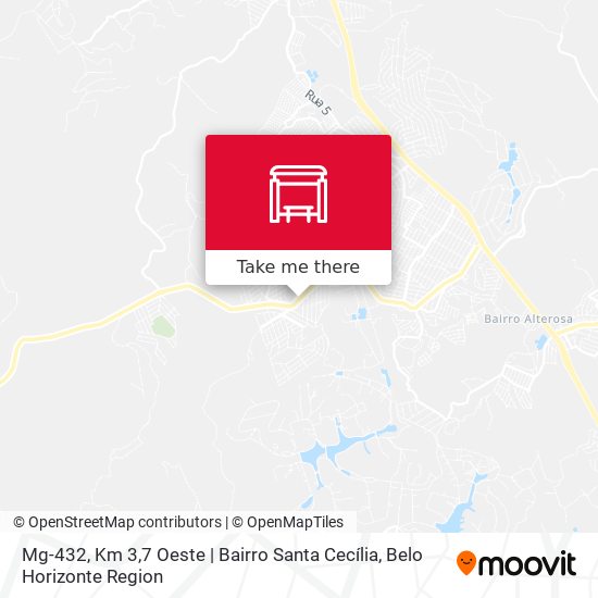 Mapa Mg-432, Km 3,7 Oeste | Bairro Santa Cecília