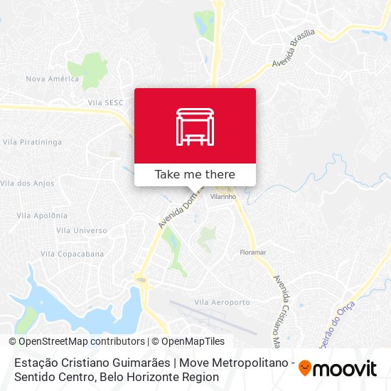 Mapa Estação Cristiano Guimarães | Move Metropolitano - Sentido Centro