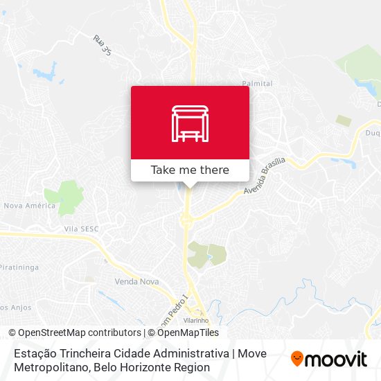 Estação Trincheira Cidade Administrativa | Move Metropolitano map