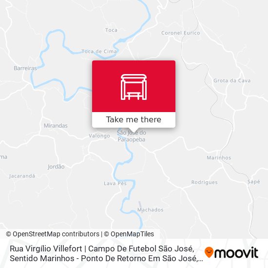 Rua Virgílio Villefort | Campo De Futebol São José, Sentido Marinhos - Ponto De Retorno Em São José map