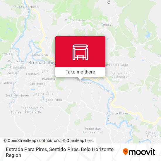 Estrada Para Pires, Sentido Pires map