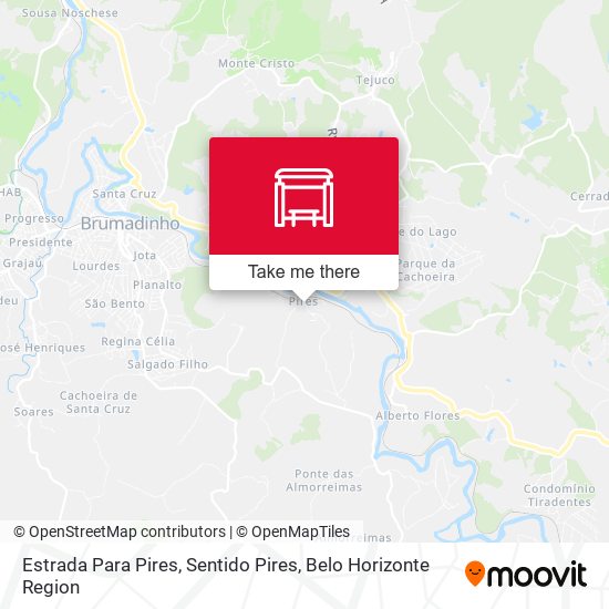 Estrada Para Pires, Sentido Pires map
