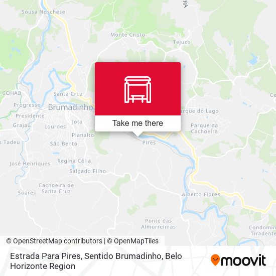 Estrada Para Pires, Sentido Brumadinho map