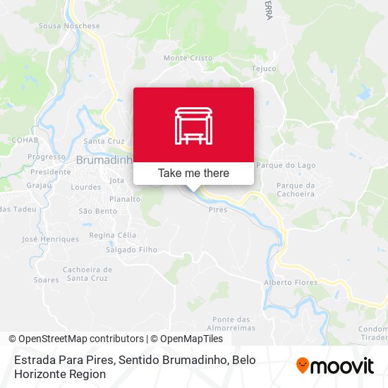 Estrada Para Pires, Sentido Brumadinho map