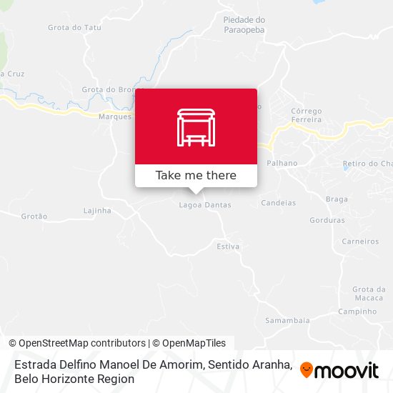 Estrada Delfino Manoel De Amorim, Sentido Aranha map
