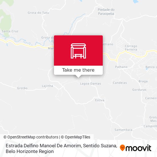 Estrada Delfino Manoel De Amorim, Sentido Suzana map
