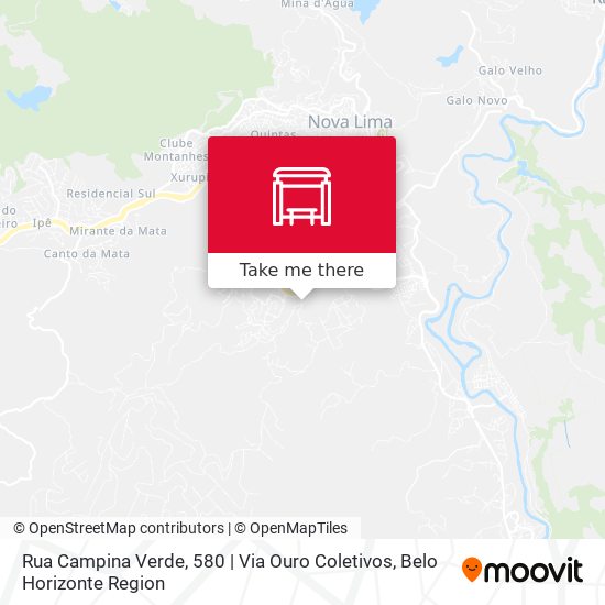 Rua Campina Verde, 580 | Via Ouro Coletivos map