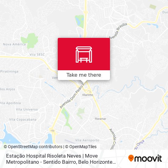 Estação Hospital Risoleta Neves | Move Metropolitano - Sentido Bairro map
