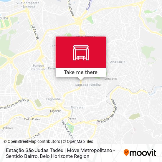 Mapa Estação São Judas Tadeu | Move Metropolitano - Sentido Bairro