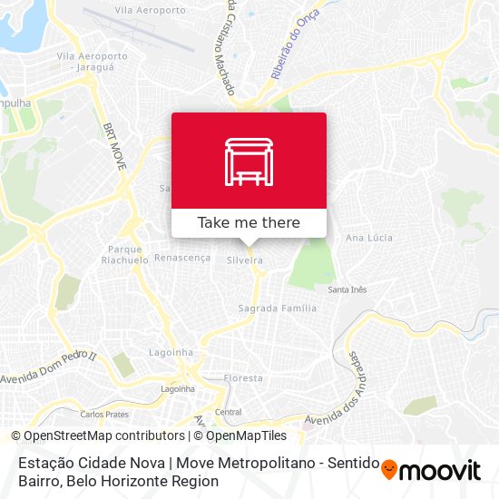 Estação Cidade Nova | Move Metropolitano - Sentido Bairro map
