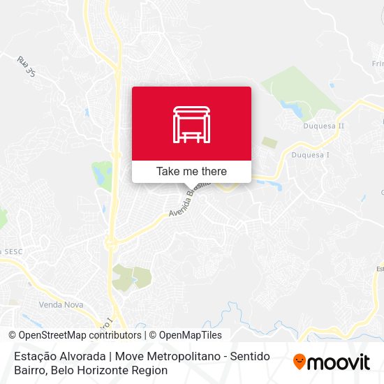 Estação Alvorada | Move Metropolitano - Sentido Bairro map