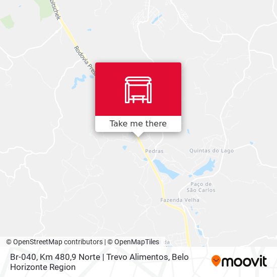 Mapa Br-040, Km 480,9 Norte | Trevo Alimentos