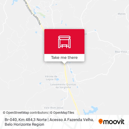 Mapa Br-040, Km 484,3 Norte | Acesso A Fazenda Velha