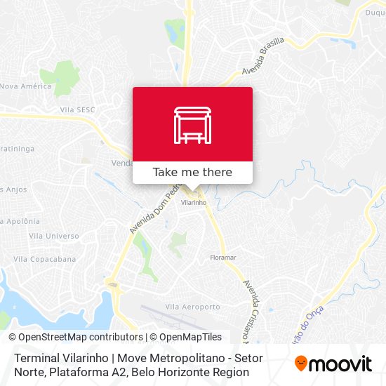 Terminal Vilarinho | Move Metropolitano - Setor Norte, Plataforma A2 map