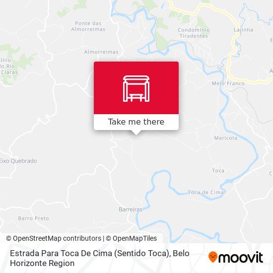 Estrada Para Toca De Cima (Sentido Toca) map